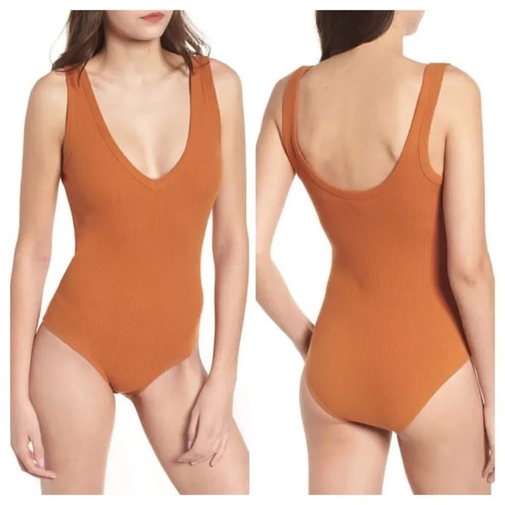 Bp Rib Knit Orange Bodysuit SzXL